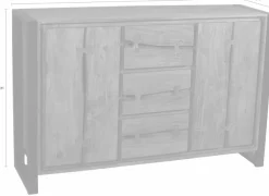 SIT Sideboard »Florenz Akazienholz Kommode mit Baumkante & Metallgestell« Akazienholz mit natürlichen Holzkanten & Metallgestell