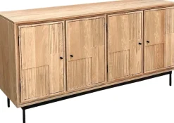 SIT Sideboard »Kommode – Lamellen‑Front & kunstvolle Schnitzereien aus Massivholz« 1 Stk. tlg. Massives Sideboard mit Lamellen‑Front & kunstvollen Holzschnitzereien