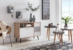 SIT Sideboard »Kommode MAILBOX – Scandi-Shabby Chic Anrichte mit 3 Schubladen« Scandi-Shabby Chic Sideboard mit 3 Schubladen & 2 Türen