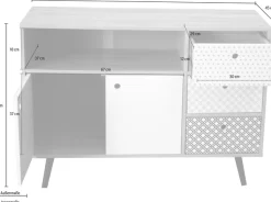 SIT Sideboard »Kommode MAILBOX – Scandi-Shabby Chic Anrichte mit 3 Schubladen« Scandi-Shabby Chic Sideboard mit 3 Schubladen & 2 Türen