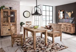 SIT Sideboard »RUSTIC aus Mangoholz mit Türen & Schubladen« Mobil auf Metallrollen im authentischen Factory-Design