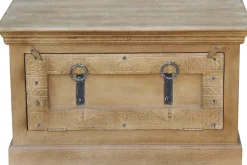 SIT Truhenbank »Berlin aus Mangoholz mit aufwendigen Schnitzereien & Schuhfach« Sitzbank mit integriertem Schuhfach für ca. 6 Paar Schuhe