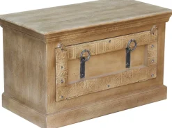 SIT Truhenbank »Berlin aus Mangoholz mit aufwendigen Schnitzereien & Schuhfach« Sitzbank mit integriertem Schuhfach für ca. 6 Paar Schuhe