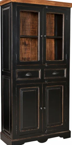 SIT Vitrine »CORSICA mit Glas- und Holztüren im Vintage-Design« Antikes Flair mit Glasfront und honigfarbiger Deckplatte