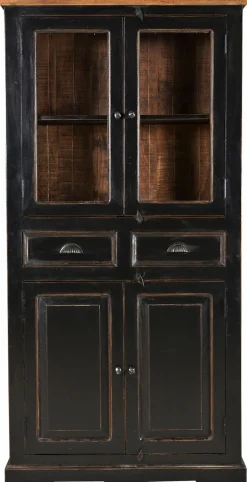 SIT Vitrine »CORSICA mit Glas- und Holztüren im Vintage-Design« Antikes Flair mit Glasfront und honigfarbiger Deckplatte