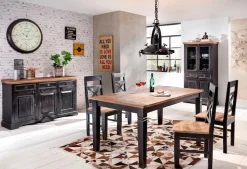 SIT Vitrine »CORSICA mit Glas- und Holztüren im Vintage-Design« Antikes Flair mit Glasfront und honigfarbiger Deckplatte