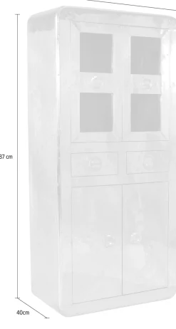 SIT Vitrine »Wohnzimmerschrank AIRMAN Mangoholz + MDF mit Alu‑Beschlägen« Futuristisches Industrial‑Design mit verspiegelter Alu‑Optik