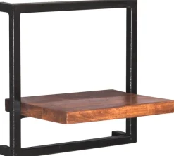 SIT Wandregal »Akko Wandregal-Set 4-teilig aus Mangoholz mit Altmetall« Set,2 kleine & 2 breite Wandregale für flexible Gestaltung