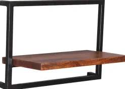 SIT Wandregal »Alghero Wandregal-Set 4-teilig aus Mangoholz mit Altmetall« Set,2 hohe & 2 breite Wandregale für flexible Wandgestaltung