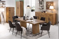 SIT Wandregal »ROMANTEAKA Hängeregal aus Teakholz mit 4 Böden im Industrial-Stil« Recyceltes Teakholz im modernen Industrial-Design