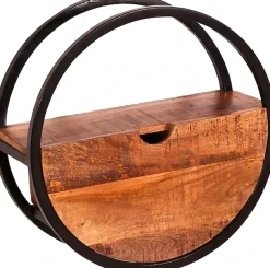 SIT Wandregal »Salvador aus Mangoholz mit Schublade & Metall« Rundes Design mit Schublade aus massivem Mangoholz