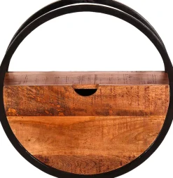 SIT Wandregal »Salvador aus Mangoholz mit Schublade & Metall« Rundes Design mit Schublade aus massivem Mangoholz