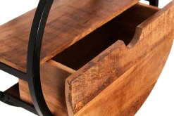 SIT Wandregal »Salvador aus Mangoholz mit Schublade & Metall« Rundes Design mit Schublade aus massivem Mangoholz