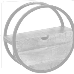 SIT Wandregal »Salvador aus Mangoholz mit Schublade & Metall« Rundes Design mit Schublade aus massivem Mangoholz