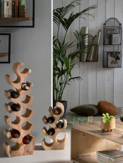 SIT Weinregal »Romanteaka Weinregal – Massives Flaschenregal aus recyceltem Teakholz« Massives Weinregal aus recyceltem Teakholz mit Unikat‑Charakter