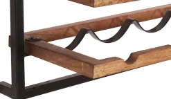 SIT Weinregal »Wandregal PANAMA – Industrial Regal aus Mango‑Holz & Altmetall« Weinregal für 8 Flaschen