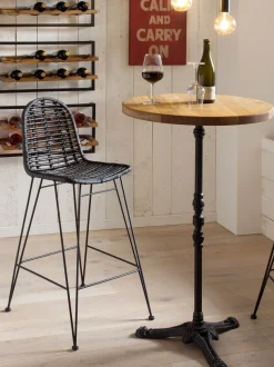 SIT Weinregal »Wandregal PANAMA – Industrial Regal aus Mango‑Holz & Altmetall« Weinregal für 8 Flaschen