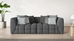 s.Oliver Big-Sofa »COBBO 3-Sitzer Design-Sofa Bubble-Optik, Maße B/T/H: 259/126/104 cm« mit vielen Kissen, moderne Steppung und hoher Sitzkomfort