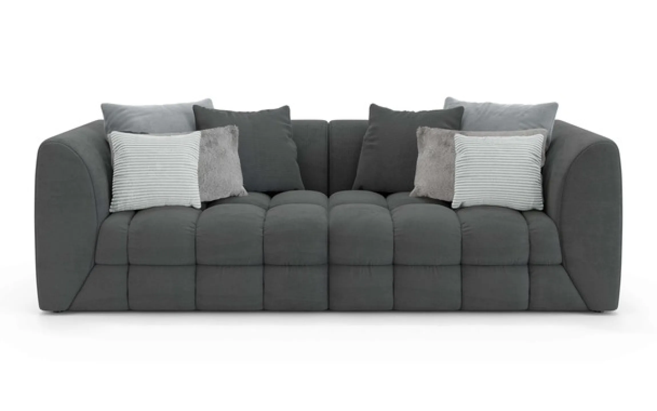 s.Oliver Big-Sofa »COBBO 3-Sitzer Design-Sofa Bubble-Optik, Maße B/T/H: 259/126/104 cm« mit vielen Kissen, moderne Steppung und hoher Sitzkomfort