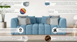 s.Oliver Big-Sofa »COBBO 3-Sitzer Design-Sofa Bubble-Optik, Maße B/T/H: 259/126/104 cm« mit vielen Kissen, moderne Steppung und hoher Sitzkomfort