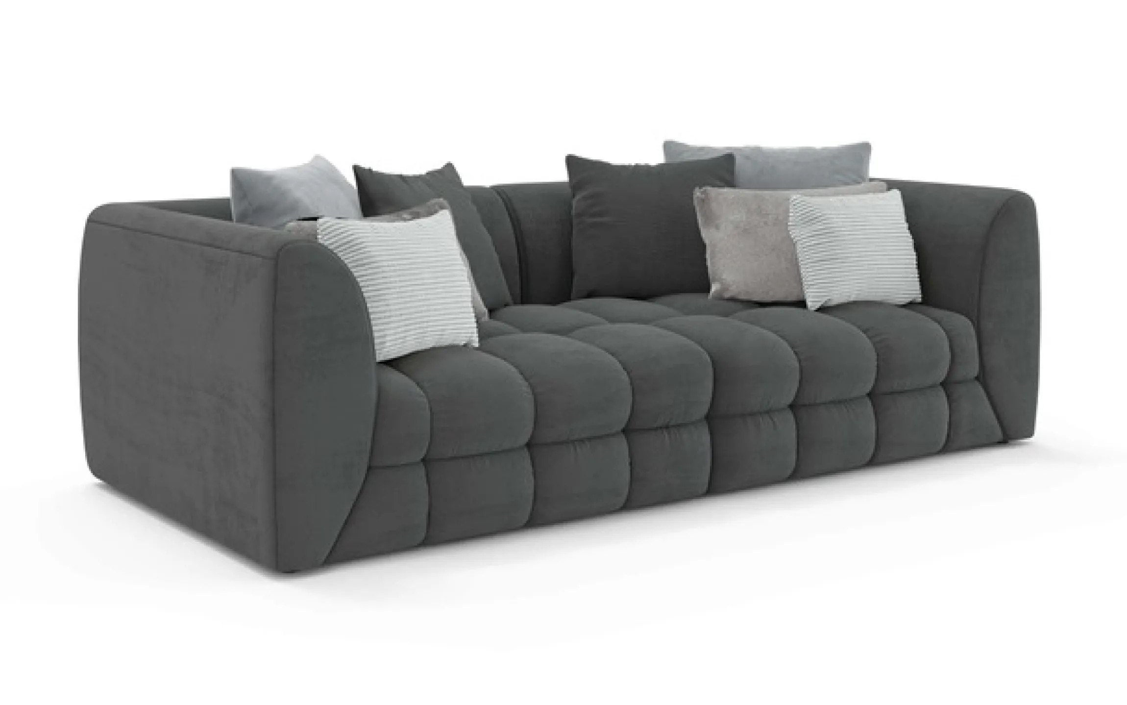 s.Oliver Big-Sofa »COBBO 3-Sitzer Design-Sofa Bubble-Optik, Maße B/T/H: 259/126/104 cm« mit vielen Kissen, moderne Steppung und hoher Sitzkomfort