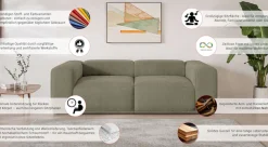 s.Oliver Big-Sofa »EMMERIK Designersofa, 3-Sitzer mit Wellenfederung, B/T/H: 242/98/73 cm« hoher Sitzkomfort, gemütlich und modern, auch in Cord