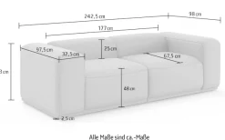 s.Oliver Big-Sofa »EMMERIK Designersofa, 3-Sitzer mit Wellenfederung, B/T/H: 242/98/73 cm« hoher Sitzkomfort, gemütlich und modern, auch in Cord