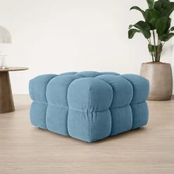 s.Oliver Polsterhocker »COBBO Sitzhocker Bubble-Optik, Maße B/T/H: 80/80/48 cm« passend zum Sofa, moderne Steppung und hoher Sitzkomfort