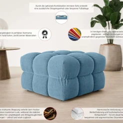 s.Oliver Polsterhocker »COBBO Sitzhocker Bubble-Optik, Maße B/T/H: 80/80/48 cm« passend zum Sofa, moderne Steppung und hoher Sitzkomfort