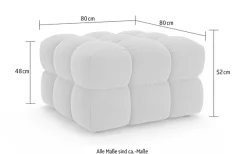 s.Oliver Polsterhocker »COBBO Sitzhocker Bubble-Optik, Maße B/T/H: 80/80/48 cm« passend zum Sofa, moderne Steppung und hoher Sitzkomfort