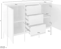 s.Oliver Sideboard »Kallby« 1 Stk. tlg. lackiertes MDF, Soft-Close Funktion, Breite 120 cm