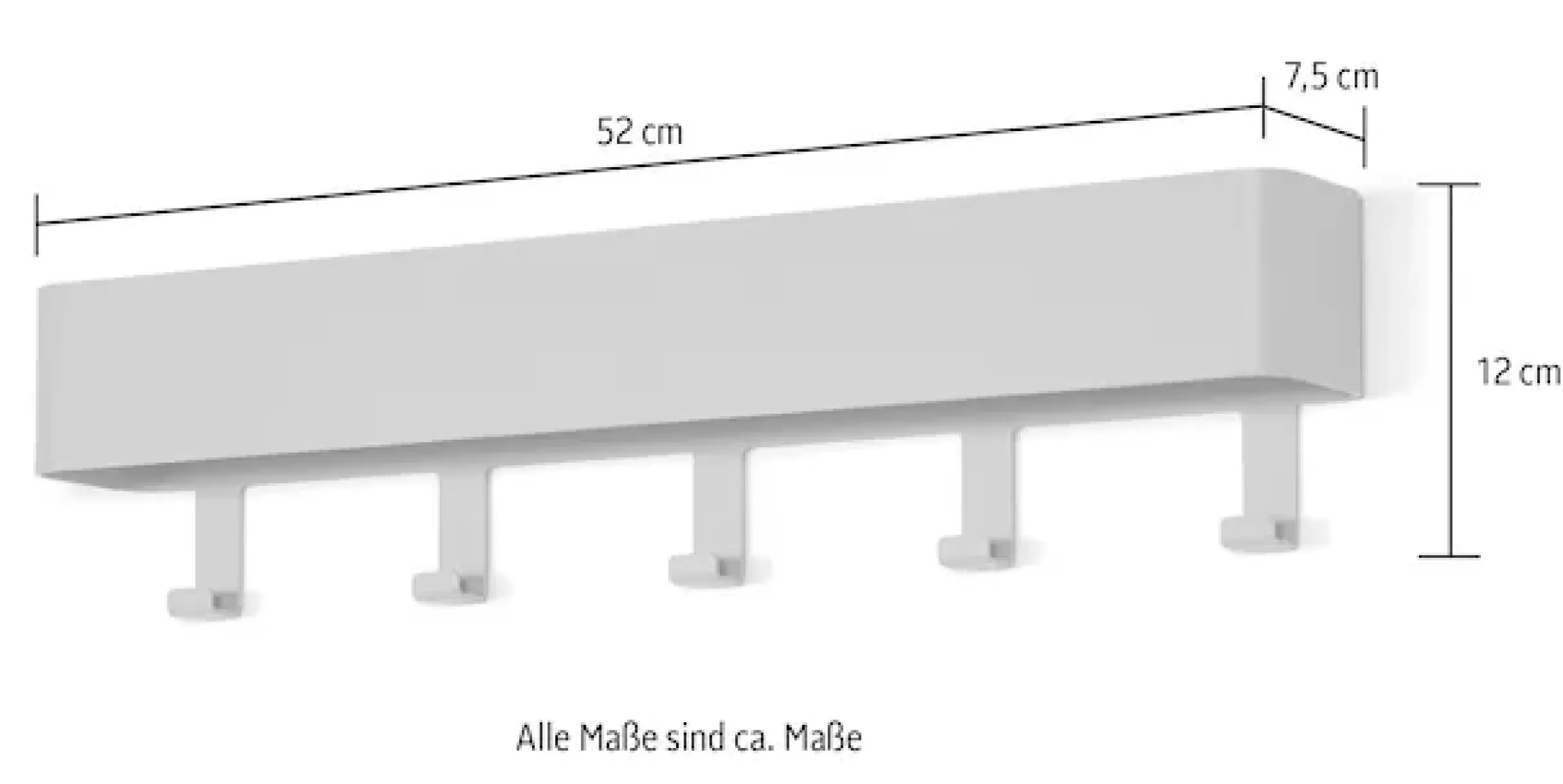Spinder Design Garderobenhaken Metall, Breite 52 cm