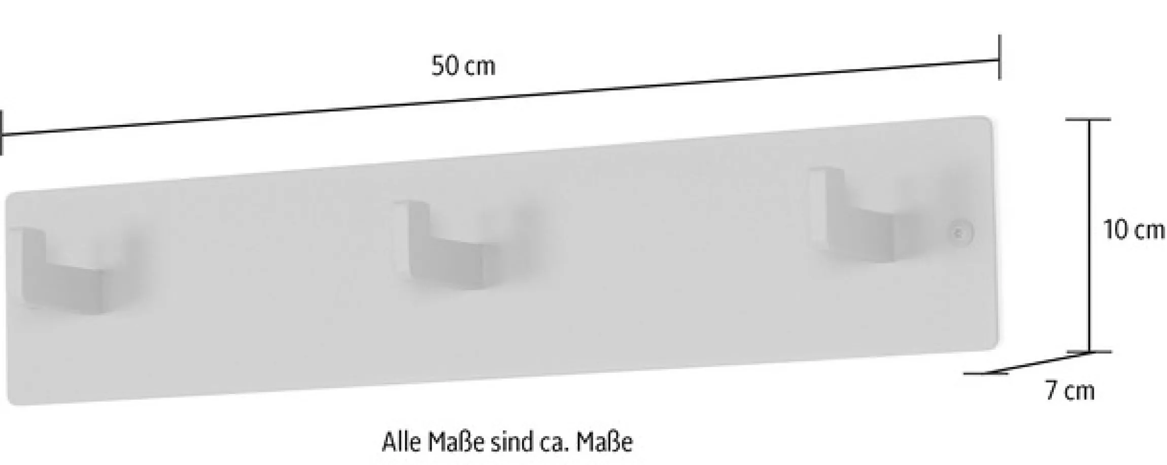 Spinder Design Garderobenhaken Metall, Zeitloses Design, 3 Haken, Breite 50 cm