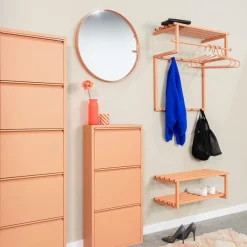 Spinder Design Garderobenleiste »RIZZOLI« Familiengarderobe aus Stahl mit 10 Haken, Hutablage und Kleiderstange
