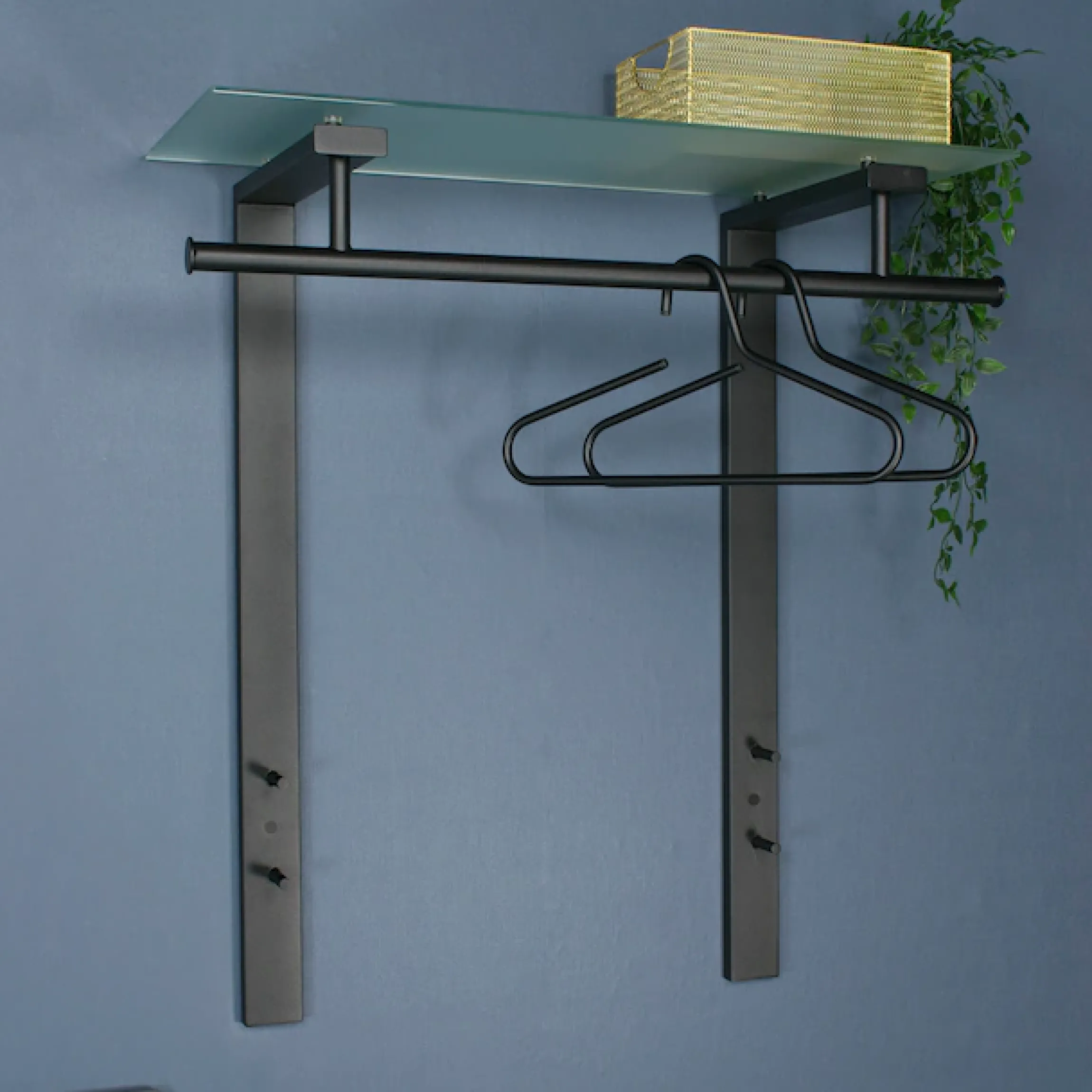 Spinder Design Garderobenleiste »DUTCH« Moderne Wandgarderobe aus Stahl und Glas