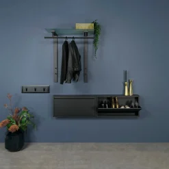 Spinder Design Garderobenleiste »DUTCH« Moderne Wandgarderobe aus Stahl und Glas