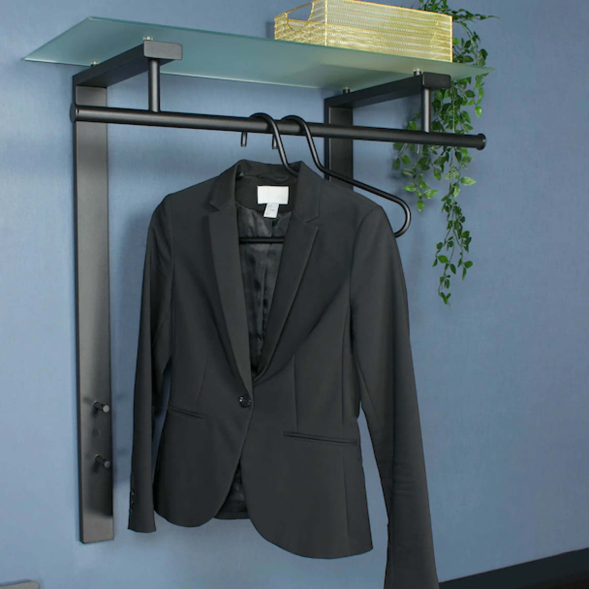 Spinder Design Garderobenleiste »DUTCH« Moderne Wandgarderobe aus Stahl und Glas