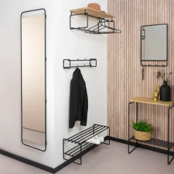 Spinder Design Garderobenleiste »CLINT 1« Schlanke, minimalistische Wandgarderobe va Stahl mit 8 Haken