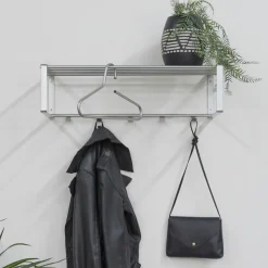 Spinder Design Garderobenleiste »REX« Wandgarderobe aus Stahl mit Hutablage und 5 bzw. 7 Haken