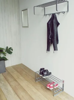 Spinder Design Garderobenleiste »REX« Wandgarderobe aus Stahl mit Hutablage und 5 bzw. 7 Haken