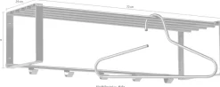 Spinder Design Garderobenleiste »REX« Wandgarderobe aus Stahl mit Hutablage und 5 bzw. 7 Haken