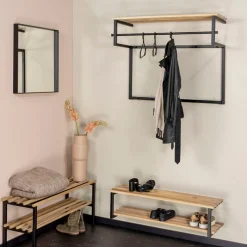 Spinder Design Garderobenleiste Metall, Breite 100 cm, Familien-Garderobe, 11 Haken
