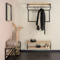 Spinder Design Garderobenleiste Metall, Breite 100 cm, Familien-Garderobe, 11 Haken