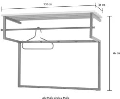 Spinder Design Garderobenleiste Metall, Breite 100 cm, Familien-Garderobe, 11 Haken