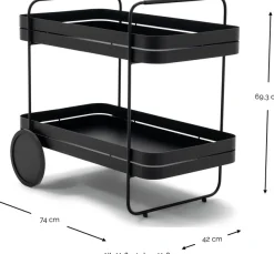 Spinder Design Servierwagen »GIN & TROLLY« 1 Stk. tlg. Servierwagen aus Stahl mit Gummirädern