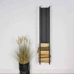 Spinder Design Wandregal »CUBIC FIRE« 1 Stk. tlg. Holzlager aus Stahl