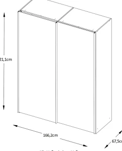 STAUD Schwebetürenschrank »Includo_Minisystem_08_2-türig, Made in Germany« Mit vier verschiedenen Ausstattungsvarianten
