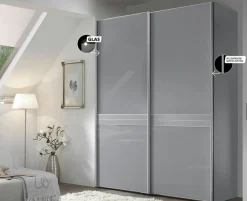 STAUD Schwebetürenschrank »Sinfonie Plus, edles Design in hochwertiger Qualität, Made in Germany« Mittelband in Mattglas und vier verschiedenen Ausstattungsvarianten
