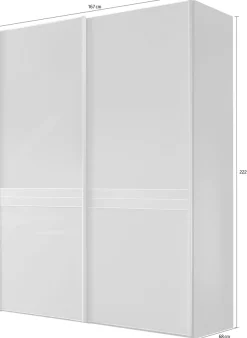 STAUD Schwebetürenschrank »Sinfonie Plus, edles Design in hochwertiger Qualität, Made in Germany« Mittelband in Mattglas und vier verschiedenen Ausstattungsvarianten