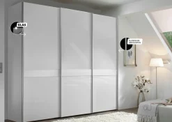 STAUD Schwebetürenschrank »Sinfonie Plus, edles Design in hochwertiger Qualität, Made in Germany« Mittelband in Mattglas und vier verschiedenen Ausstattungsvarianten